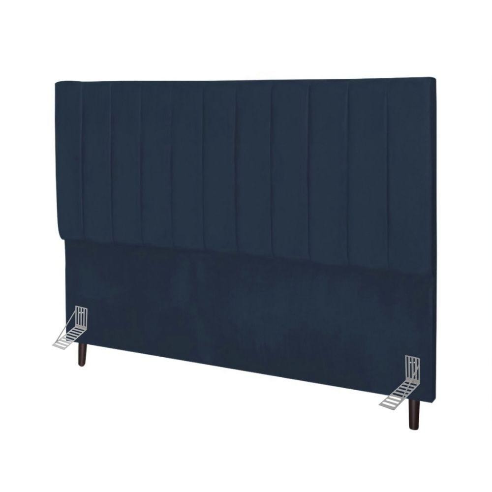 Cabeceira Estofada De Cama Casal Box 140 Cm Maya Suede E Frame azul Marinho em Oferta na Shopee