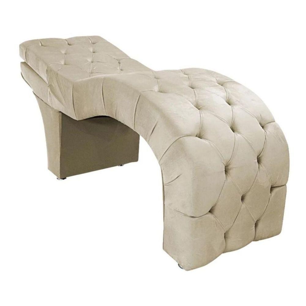 Maca Estética Estofada Reclinável Ergonômica Veludo Sabrina Cor:bege em Oferta na Shopee
