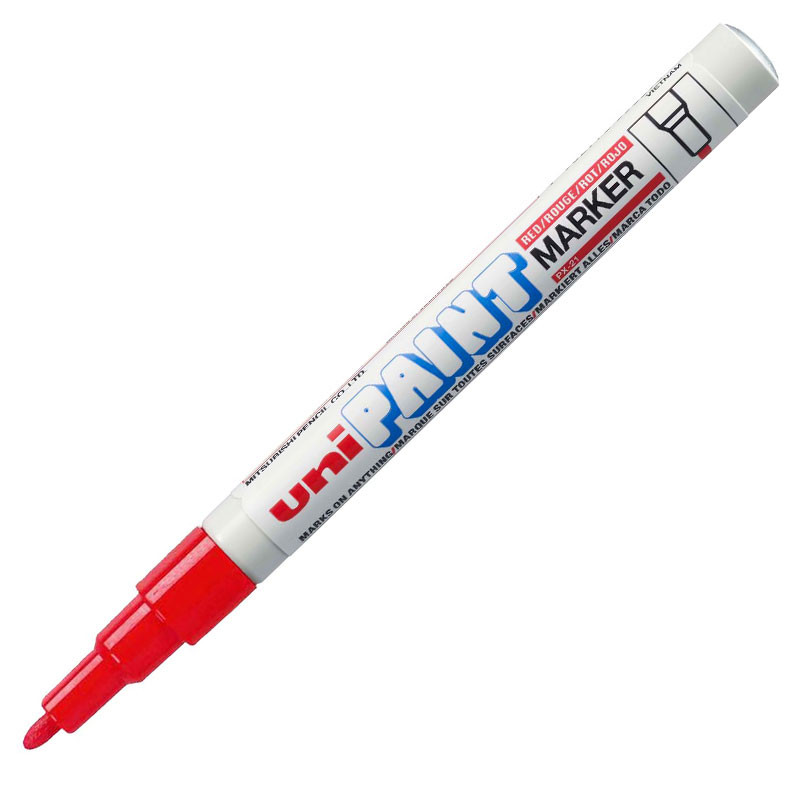 Pincel marcador permanente Paint Marker Vermelho PX-21 Uni-Paint em Oferta na Shopee