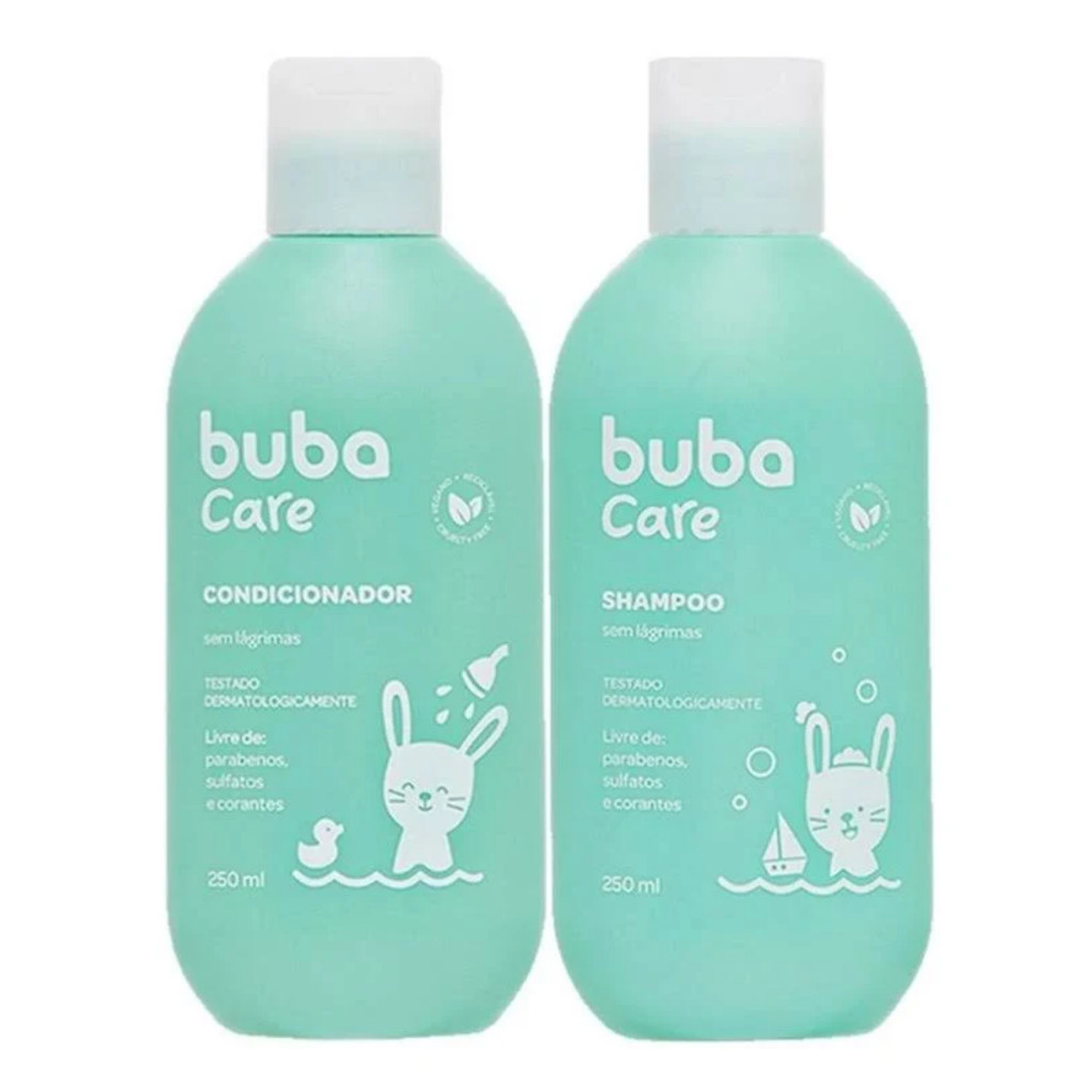 KIT Shampoo e Condicionador Bebê 250ml 100% Vegano Buba