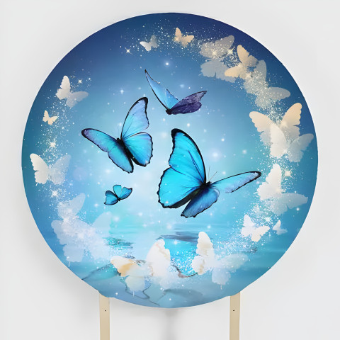 NOVO Painel Festa Infantil Borboletas Azul + Arco, Suporte incluso. Fazemos personalizado com qualquer tema. Confeccionado em Lona fosca, impressão de alta resolução. cenário , p/ Decoração