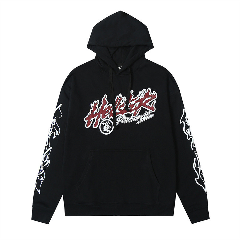 Estoque Pronto Plusize HE1L Casais HE1L  Capuzes Estampado Frente E Costas Camisetas Manga Longa Pullover Tops Unisex