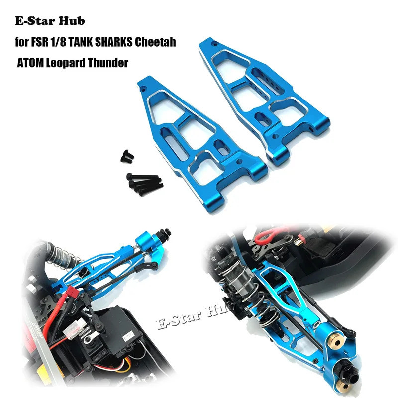 Braço Inferior Dianteiro para FSR 1/8 TANK SHARKS Cheetah ATOM Leopard Thunder Acessórios Peças de Atualização em Metal