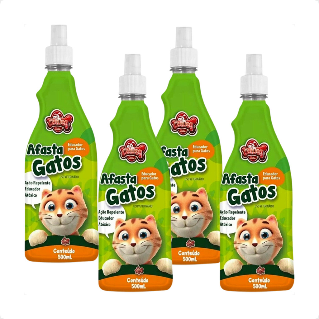Kit 4 Afasta Gatos Spray CatDog & Cia - 500ml