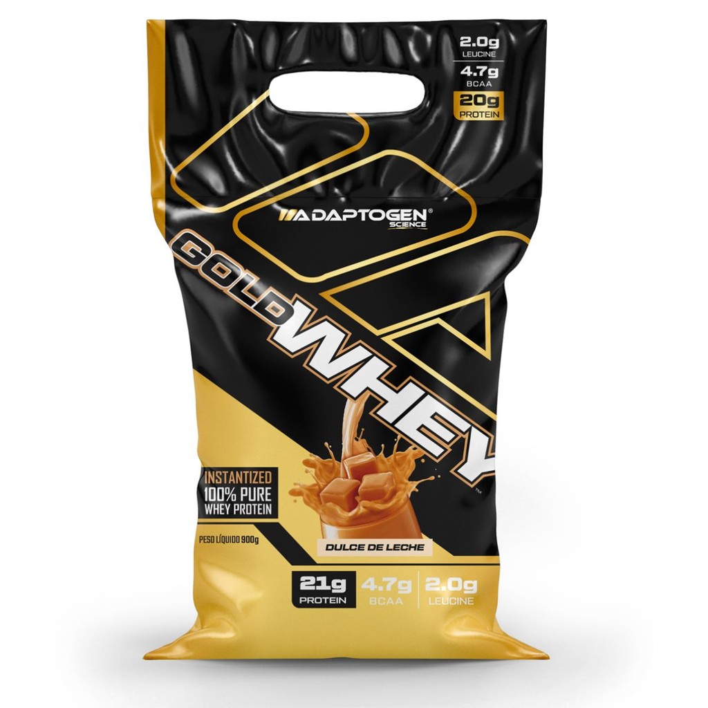 Gold Whey Concentrado 900g Adaptogen em Oferta na Shopee