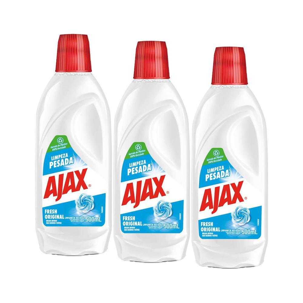 Kit com 3 Limpador Diluível Ajax Fresh 500ml Cada em Oferta na Shopee