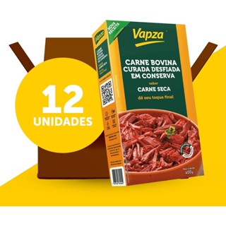 Kit 12 Carnes  Bovina Curada Desfiada   400G Vapza em Oferta na Shopee