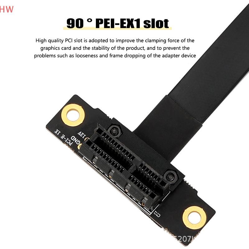 Cabo Riser PCIE X1 De Extensão Duplo De Ângulo Reto De 90 Graus PCI Express 1x Extensor De Fita De Cartão
