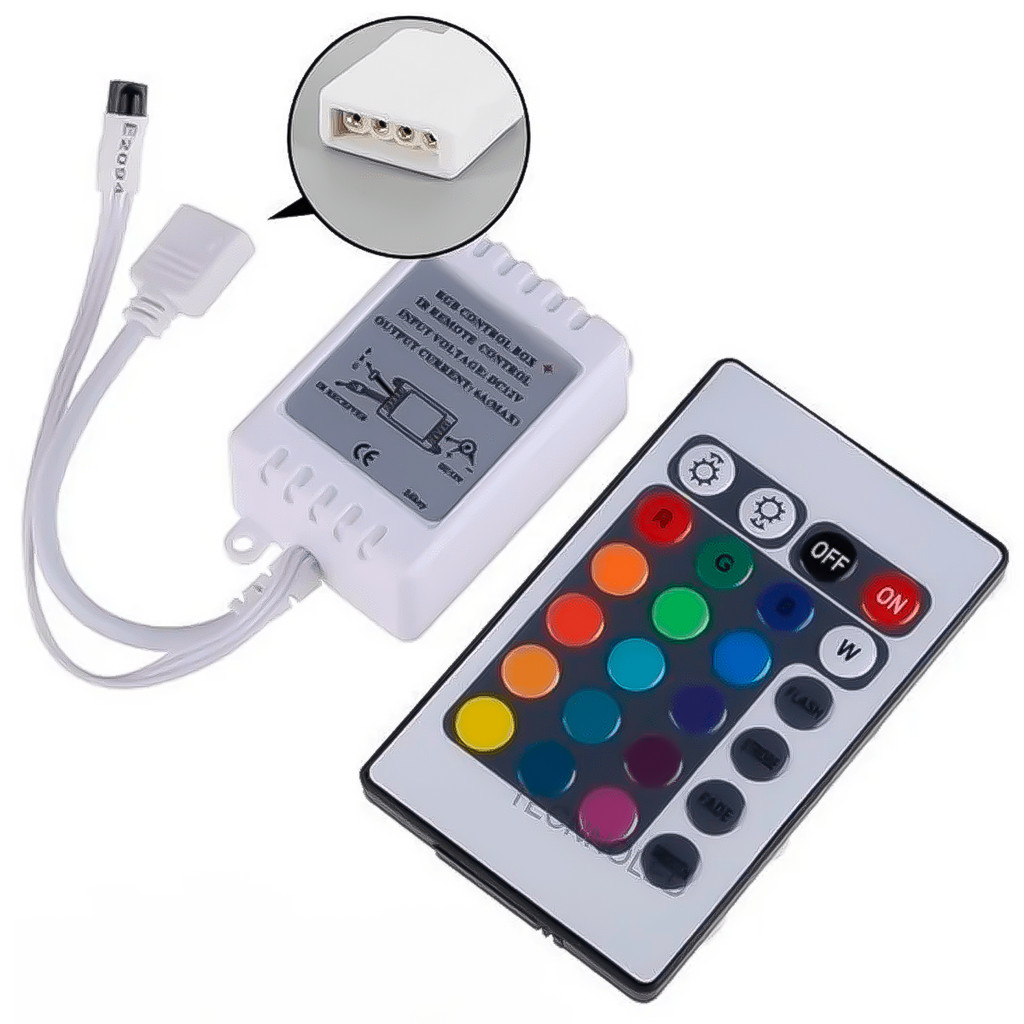 Controle E Indutor RGB Para Fitas De Led 12v Universal Efeitos De Iluminação Top em Oferta na Shopee