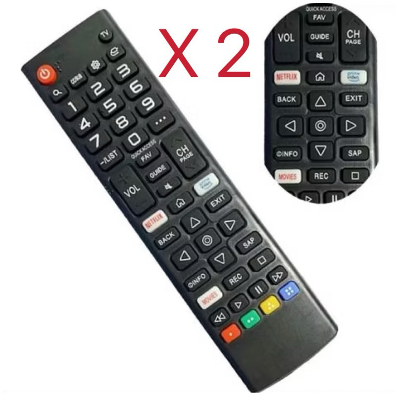 kit 2 Controle Remoto Compativel Tv L Smart Netflix Movies Amazonas - Substituto Compatível
