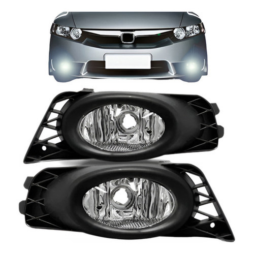 Par Farol Milha Auxiliar Civic 2009 2010 2011 Com Moldura