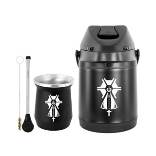 Kit Tereré Garrafa Preta Térmica 2.5l Bomba Preta Tradicional Alumínio Plástica Preta Copo Cuia Alumínio Preto em Oferta na Shopee