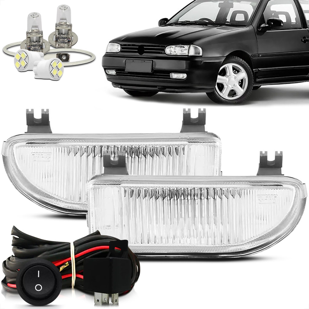 Kit Farol De Milha Vidro Gol Parati Saveiro Bola G2 1996 1997 1998 1999 em Oferta na Shopee