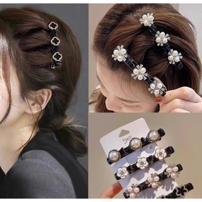 Kit 6/12/24 Unidades Artefato de trança de cabelo preguiçoso grampo de cabelo franja grampo de cabelo lateral