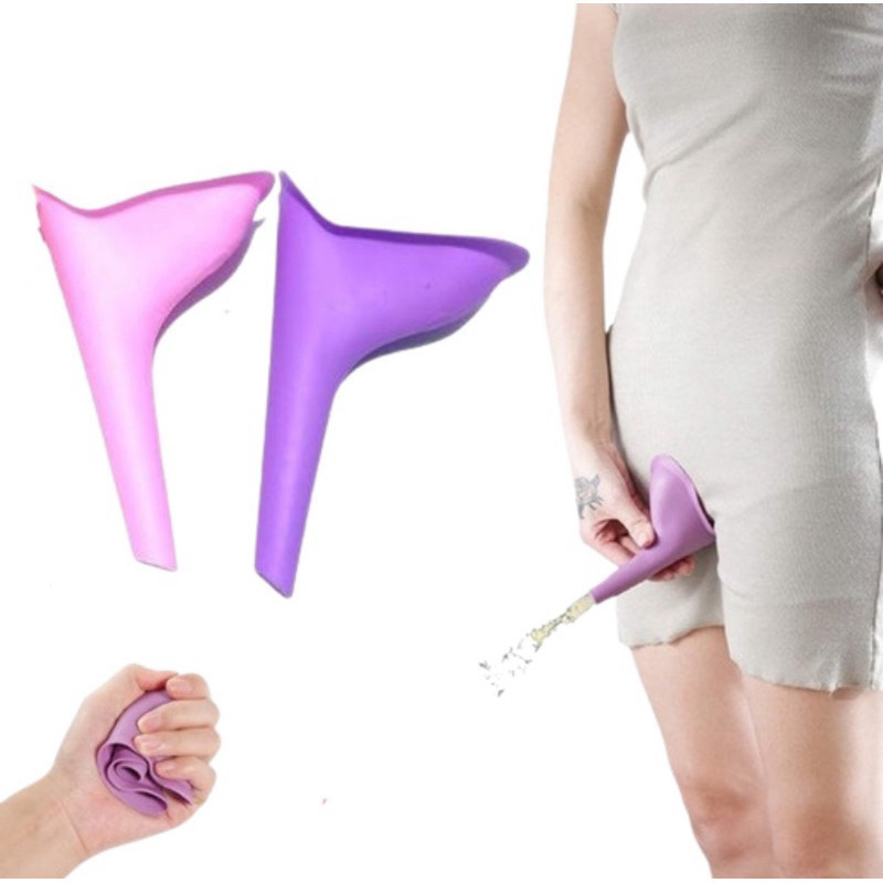 Kit 2 Funil Urina Par Feminino Urinol Mictório Para Mulher Fazer Xixi Em Pé Portátil