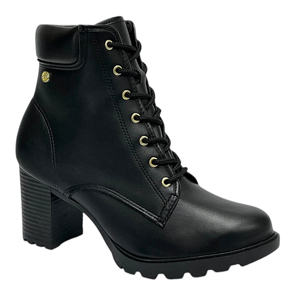Bota Moleca Coturno Salto Tratorado 5348.101 Preto