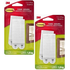 Kit com 4 Fixa Quadros Adesivo Command Grande ATE 1,8KG 3M