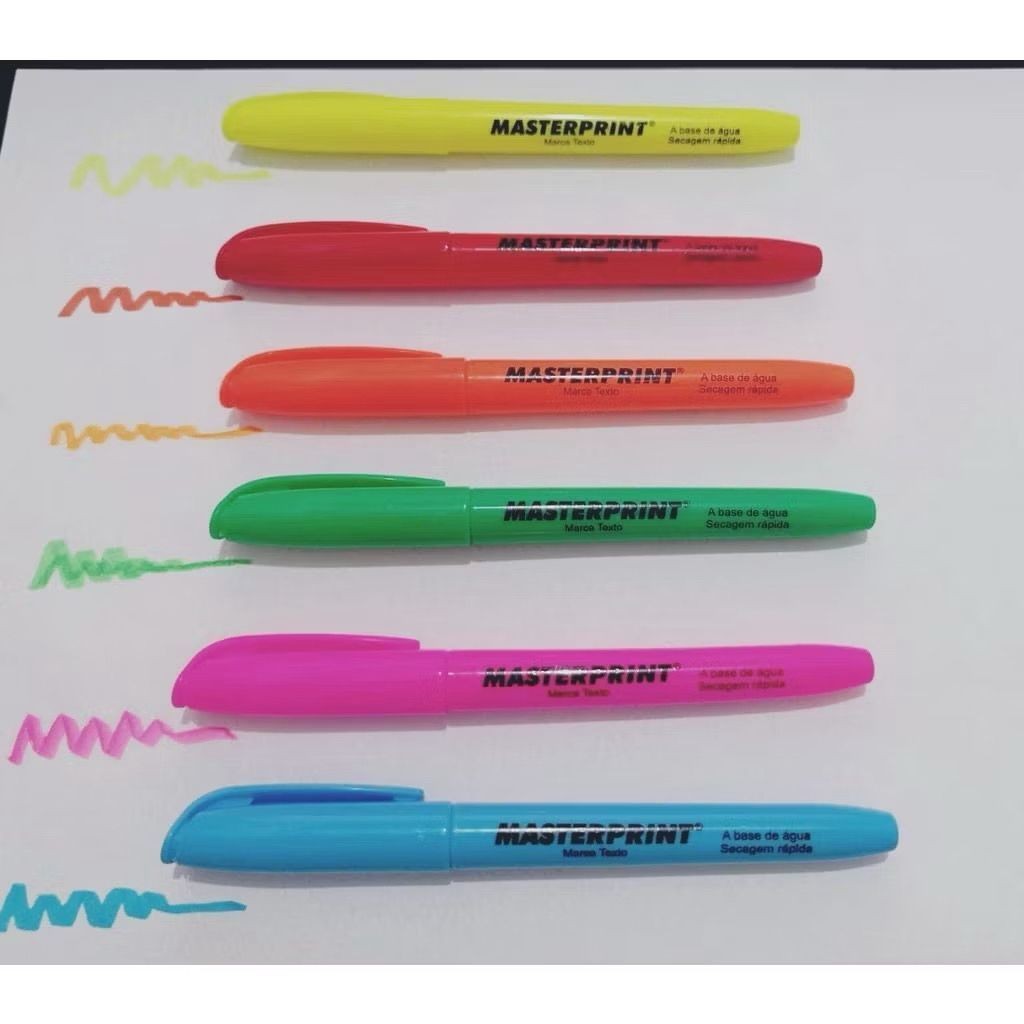 Kit 1/6/12 canetas marca texto Coloridos Incríveis HighLighter Pen Florescente e Pastel