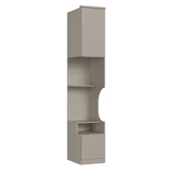 Módulo Mesa de Cabeceira 1 Porta Elegance Cinza Níquel