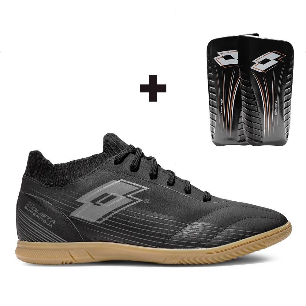 Chuteira Futsal Lotto Solista Supernova Masculina + Caneleira em Oferta na Shopee
