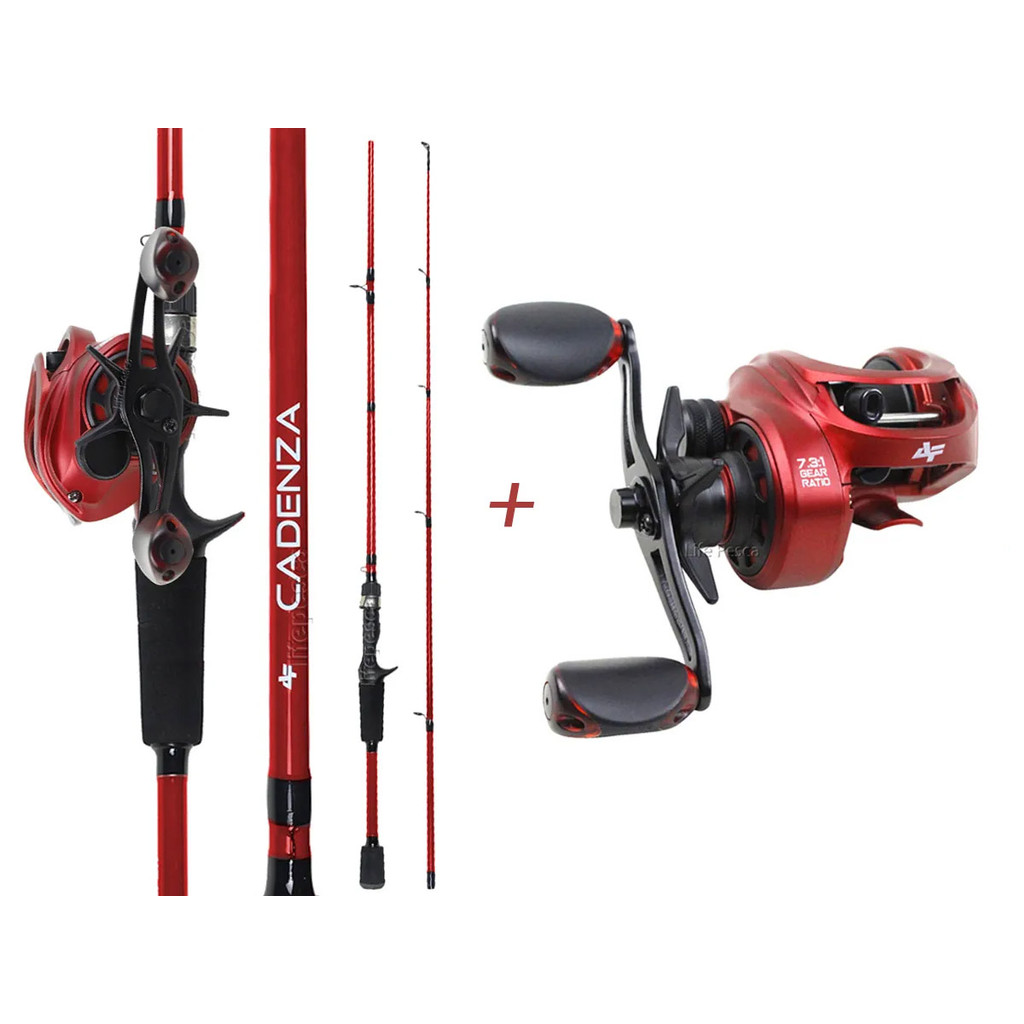 Kit Carretilha Albatroz V73C Drag 8kg + Vara P/ Carretilha Albatroz Cadenza (1,68m) 2 Partes