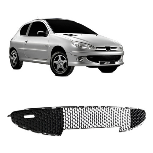 Grade Central Para Peugeot 206 05/10 Preto S/friso Bocão