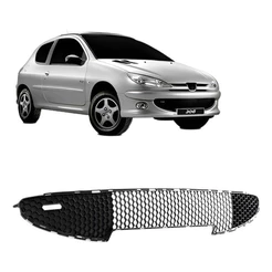 Grade Central Para Peugeot 206 05/10 Preto S/friso Bocão