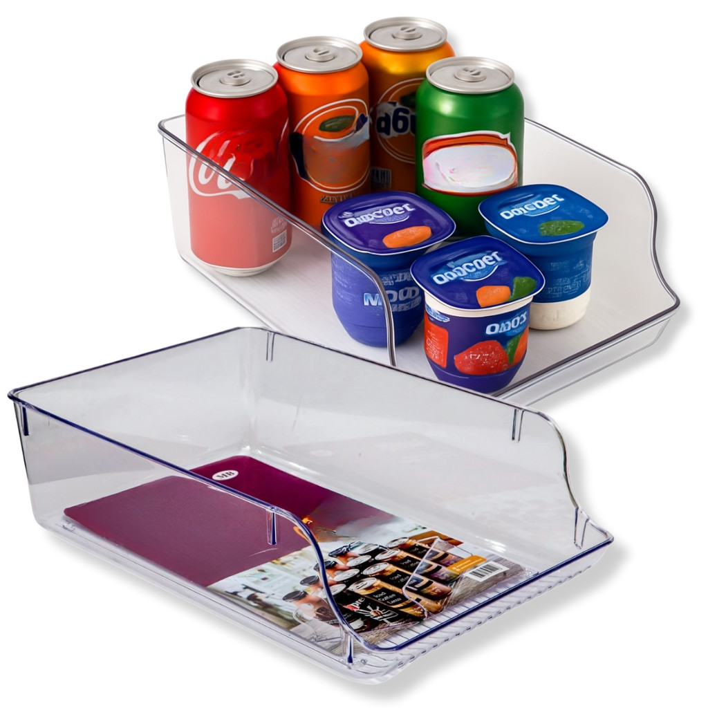 Jogo 2 Porta Latas Geladeira Acrílico Resistente Cristal Promoção Direto da Fábrica