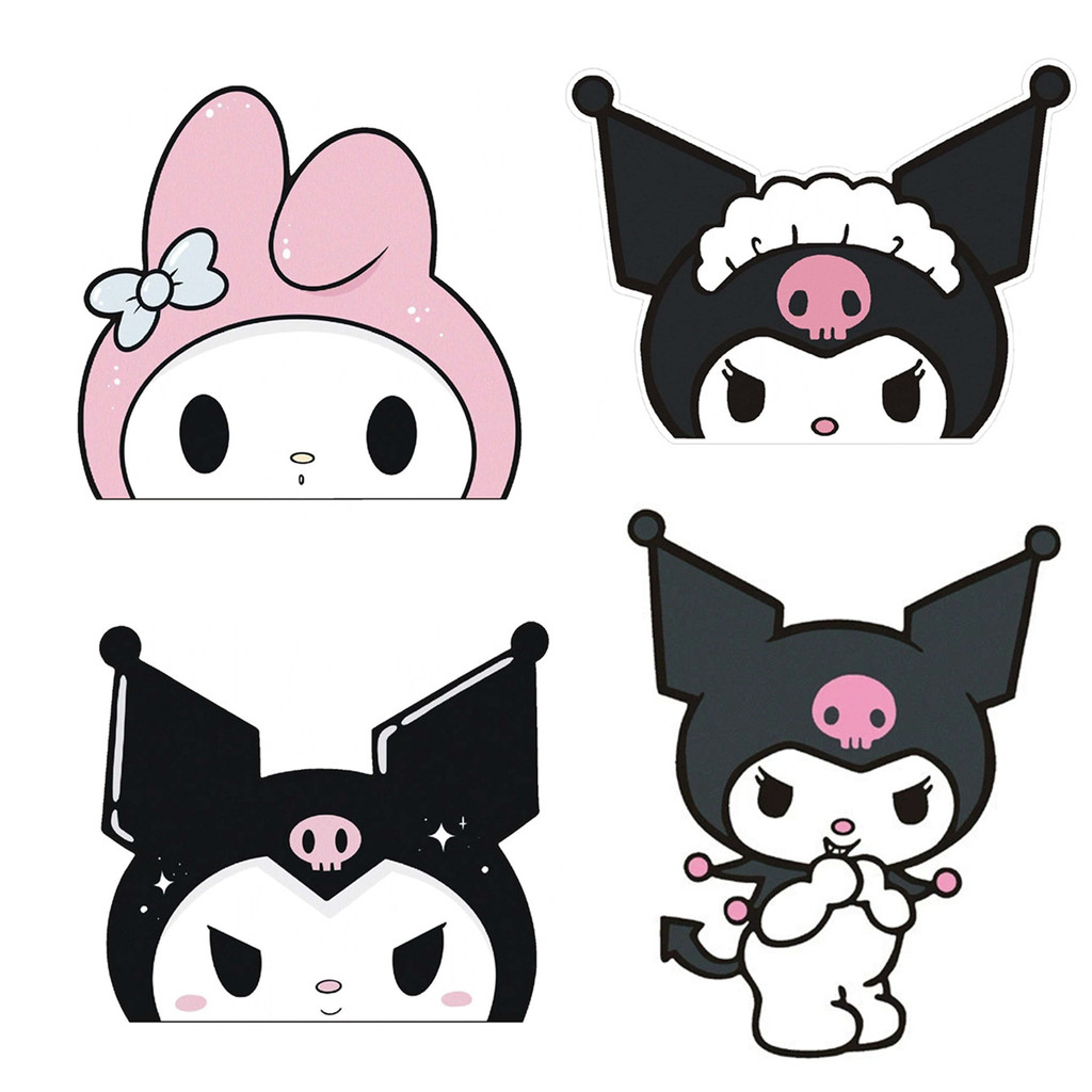 Adesivo De Vinil Kuromi Fofo De Anime , Decalques De Carro Espreitando , Adesivos Engraçados-De Pára-Choques À Prova D'á