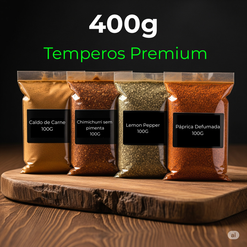 Kit 4 Temperos Premium Naturais 400G DE TEMPERO Alta Qualidade + Preço Imbatível em Oferta na Shopee