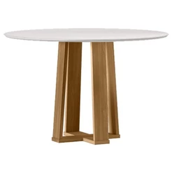 Mesa De Jantar 120 Cm Isabela Com Vidro Ype Off White – New Ceval