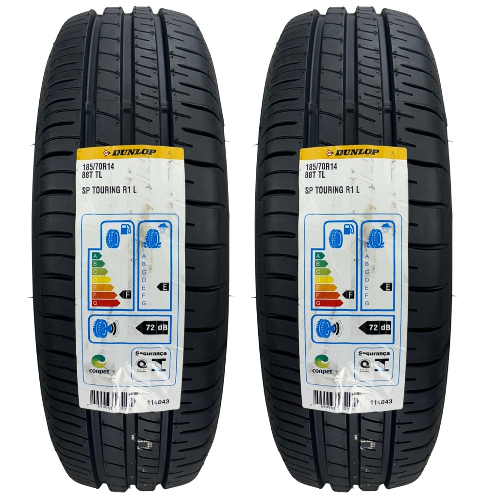 KIT 02 PNEUS DUNLOP 185/70R14 88T SP TOURING R1 GOL CORSA VOYAGE PALIO — imagem 2 de 2
