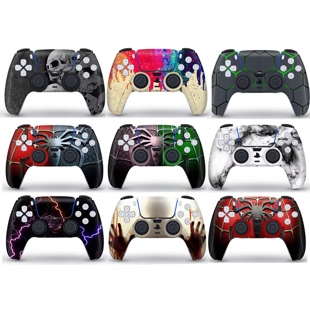 RUIPENGDA 1/2 Pçs Adesivo De Pele Protetora Para PS5 Controlador Gamepad Super-Herói Decalque Capa Joystick Gameing Aces