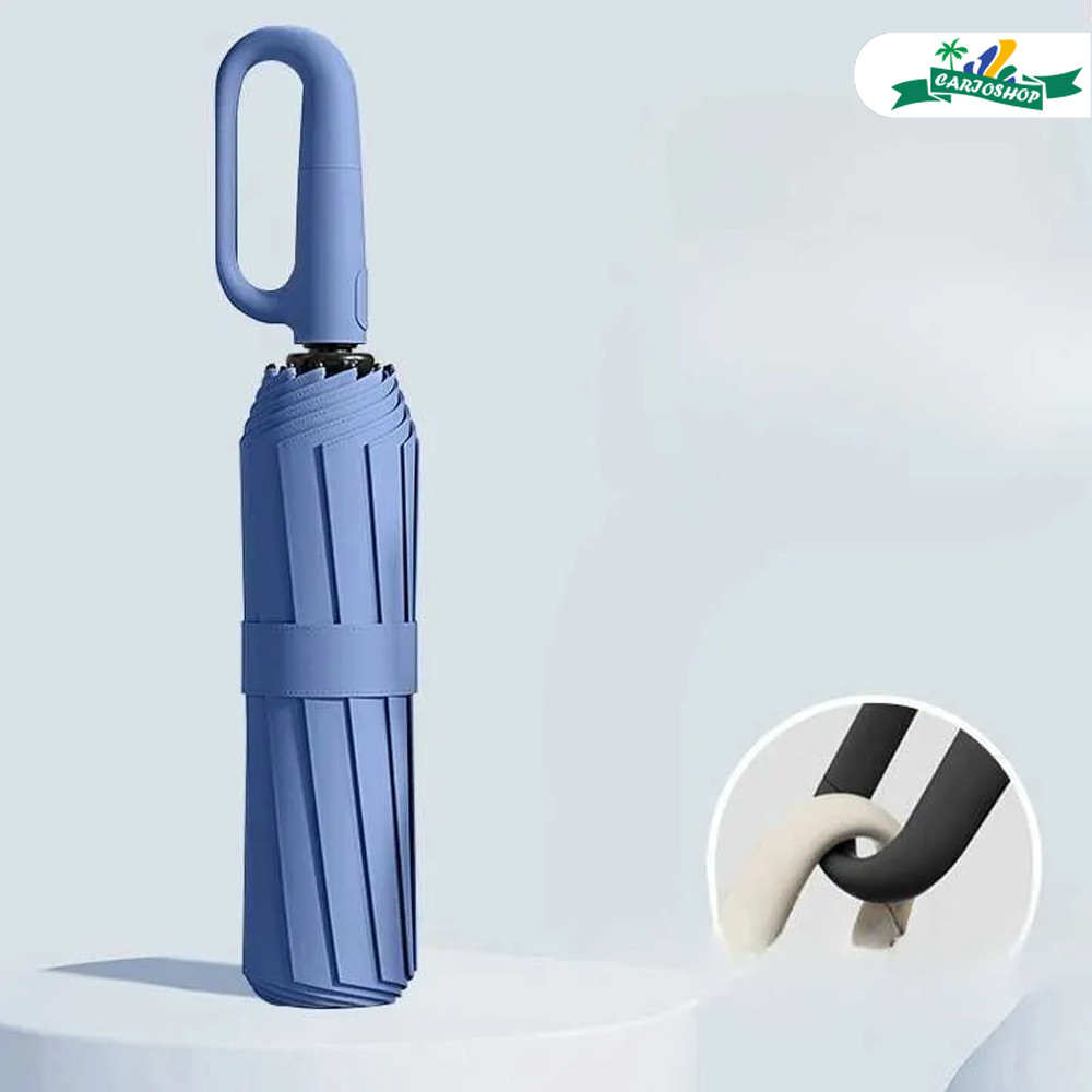 Guarda-chuva Automático com Proteção Solar UPF 50+ - Dobrável Portátil e Anel de Fivela Prático