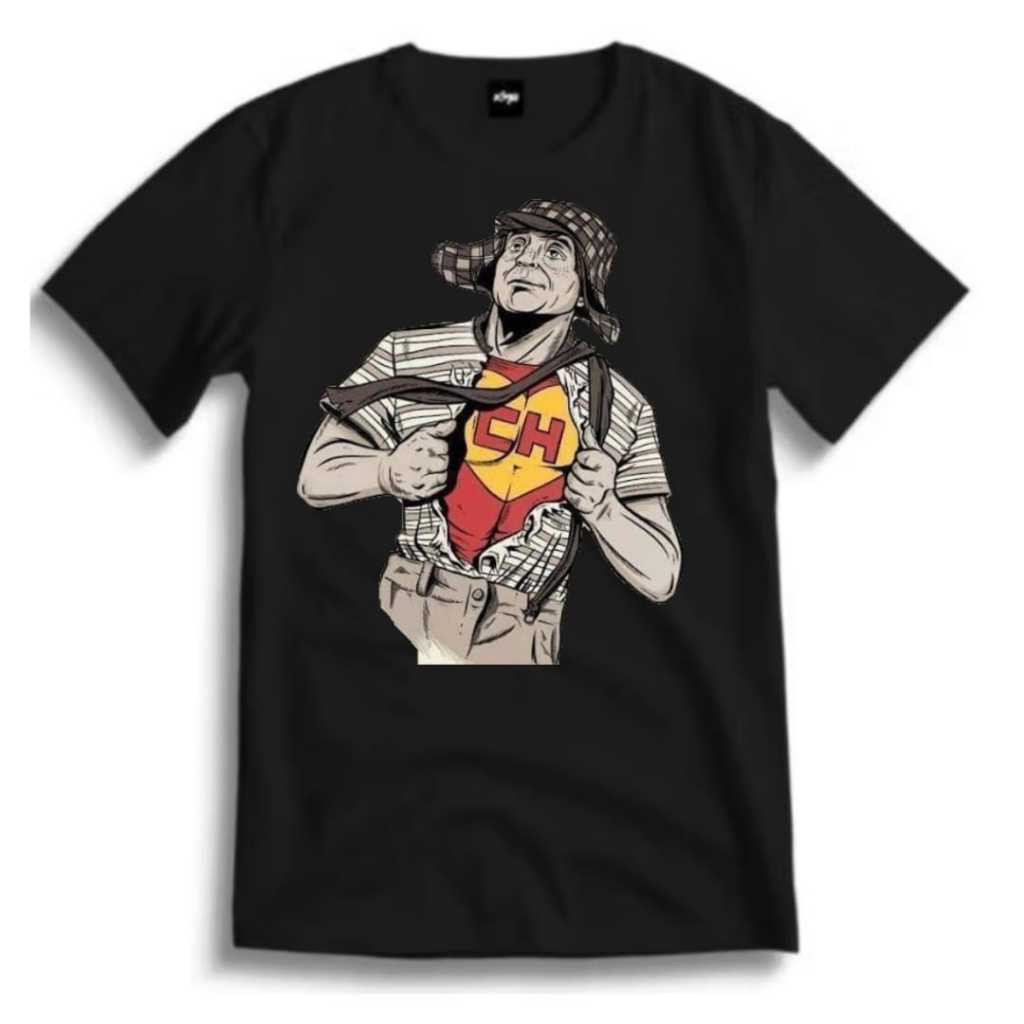 Camiseta Turma do Chaves Camisa Chapolin Varias Estampas Preta Algodão Linha Premium - P ao G5 2025 33