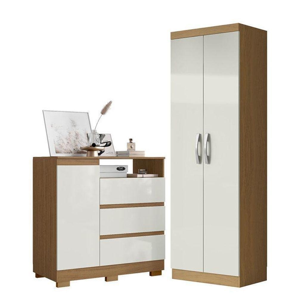 Cômoda Sapateira 2014143 E Armário Multiuso New 2000192 Atacama Off White - Aramóveis - Qualidade Garantida em Oferta na Shopee