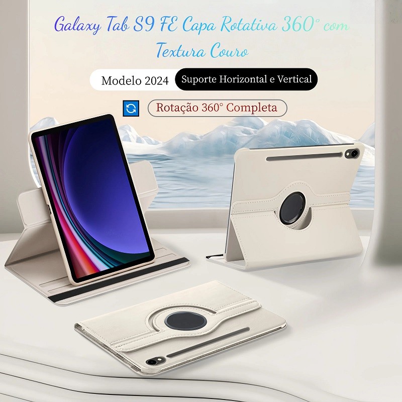 Capa Para Samsung Galaxy S9FE/S10FE  Giratória 360° Couro Sintético - Sem Porta-caneta em Oferta na Shopee