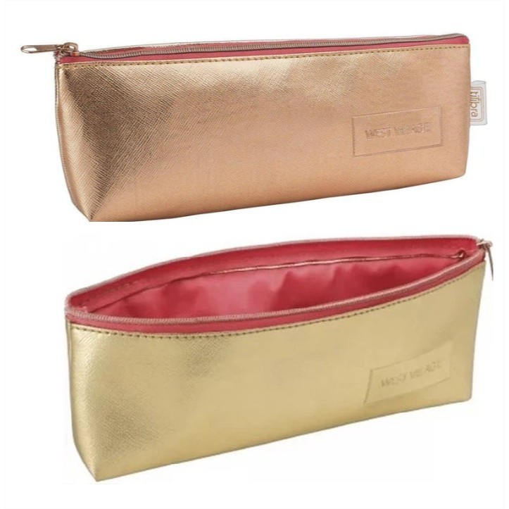 Estojo West Village Dourado ou Rosê - Tilibra