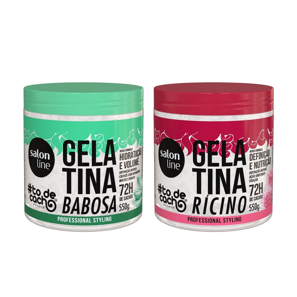 Kit Gelatina Babosa + Gelatina Óleo de Rícino #todecacho Salon Line - Beauty