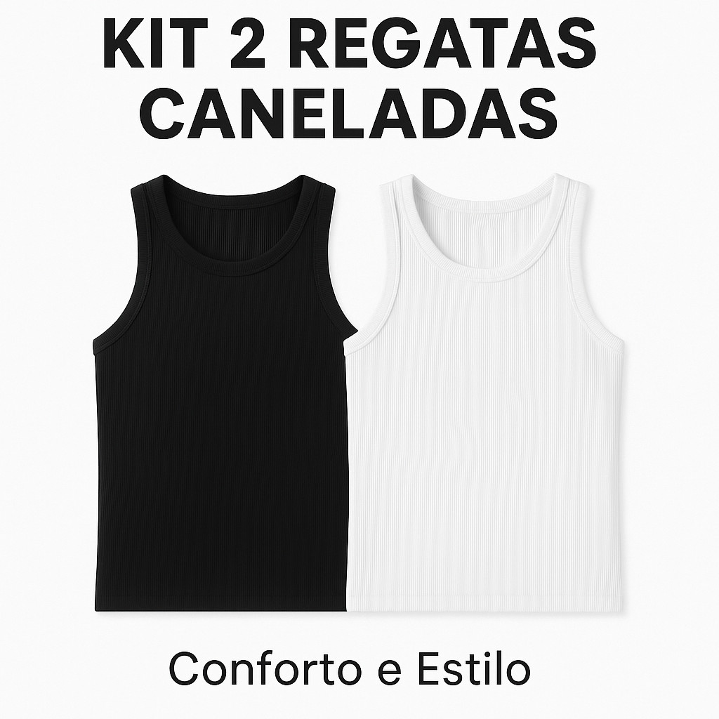Kit 2 Regata Masculina Camiseta Modelo Americano Canelada Básica Regata Justinha e Estilosa