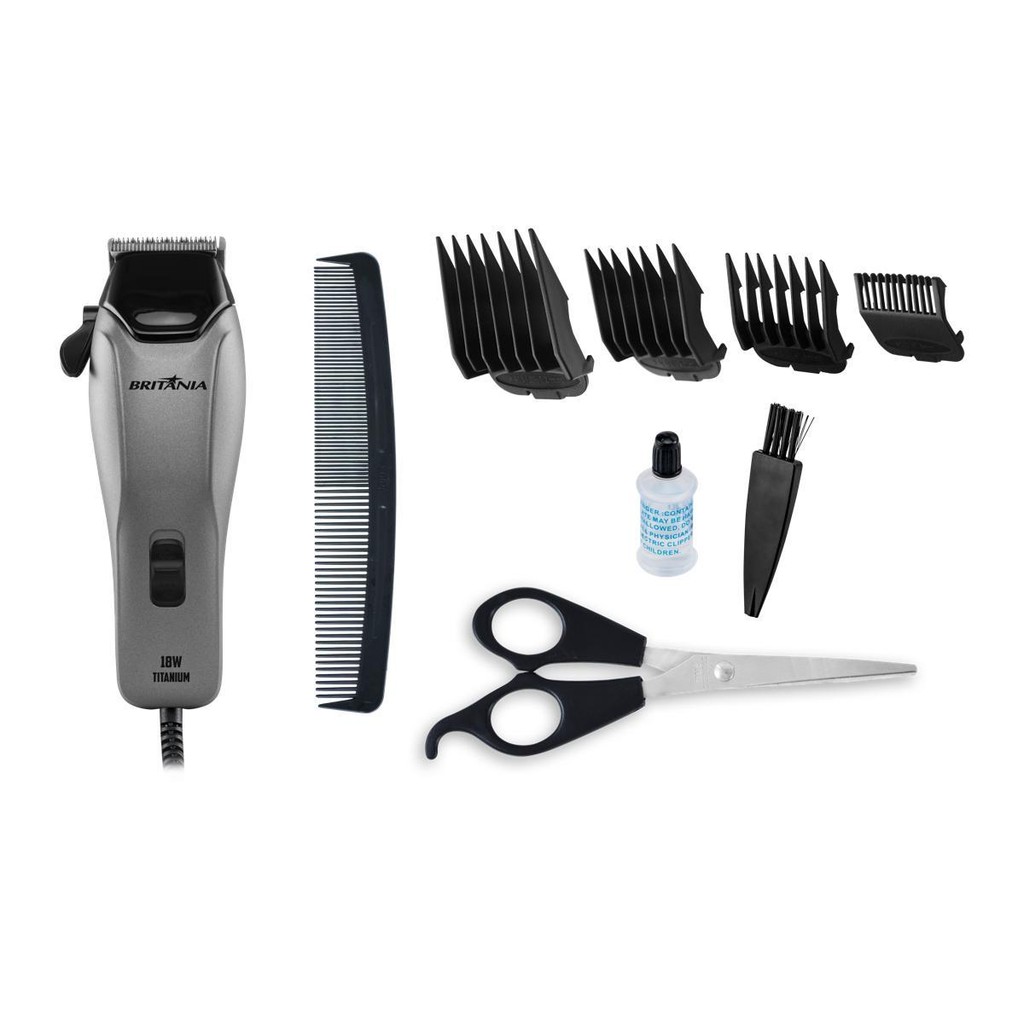 Cortador de Cabelos Britânia BCR18T Titanium 18W - Beauty