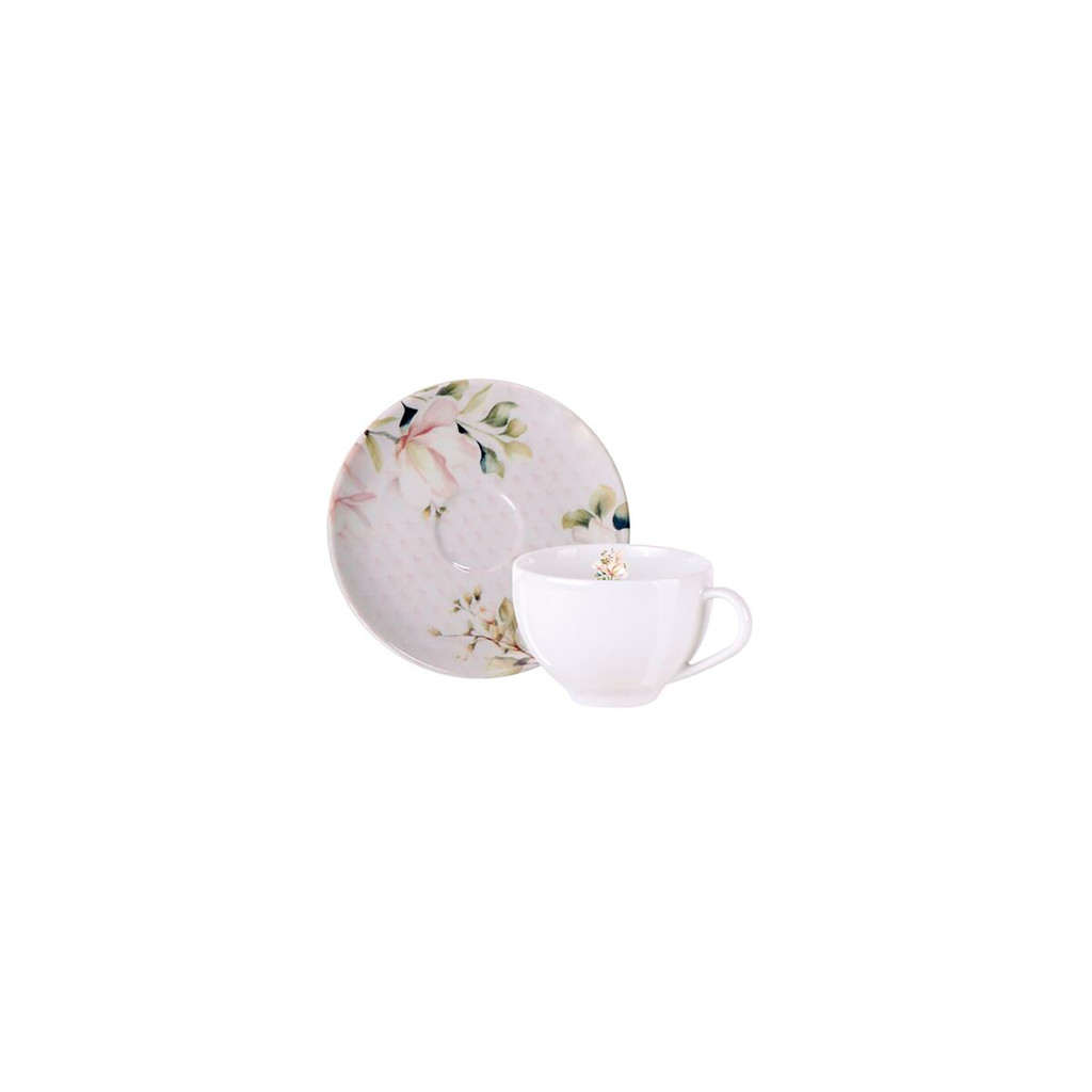 Xícara Pires Magnólia Porcelana Decorada 250ml Chá Café Brilho Intenso Toque Delicado Tramontina em Oferta na Shopee