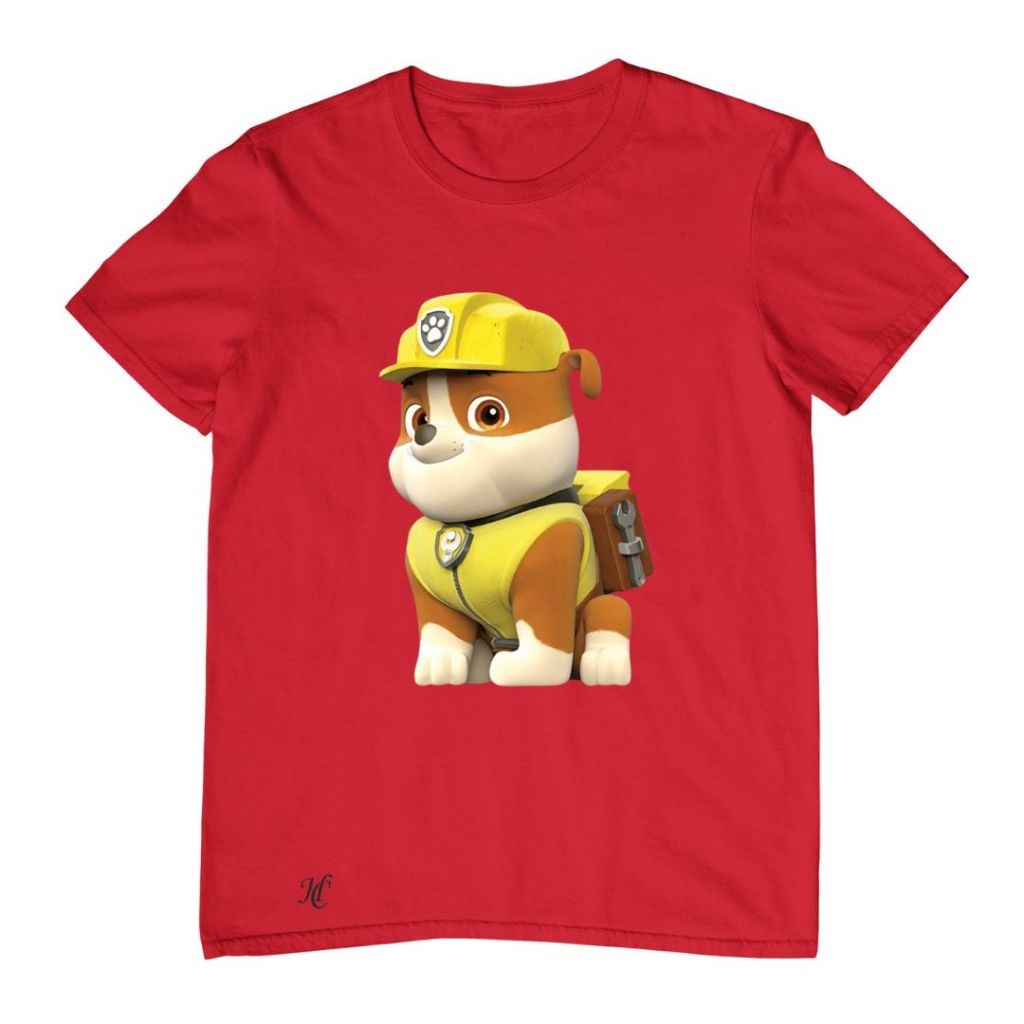 Camiseta Infantil Estampada Patrulha Canina Personagem Rubble