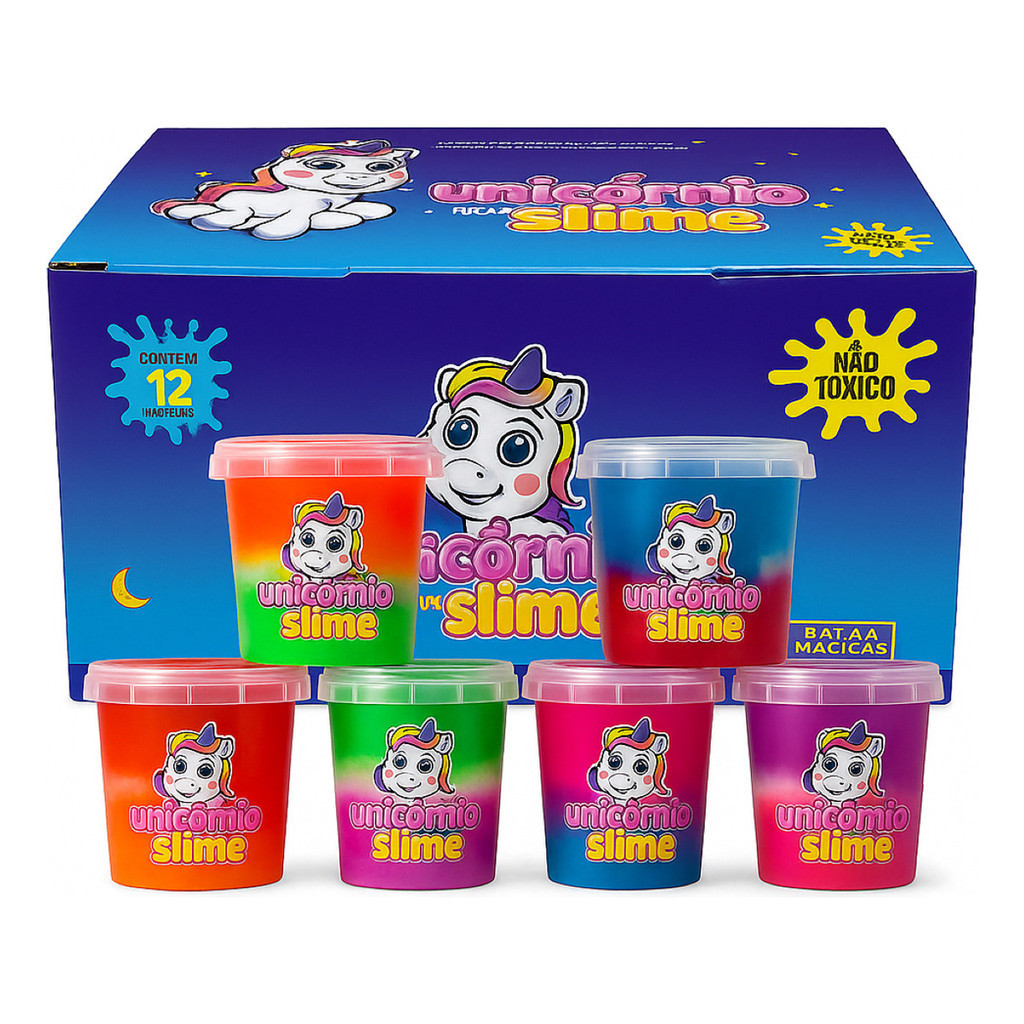 12 Slime Unicórnio Puxa Puxa 180g Massinha Geleca Amoeba em Oferta na Shopee
