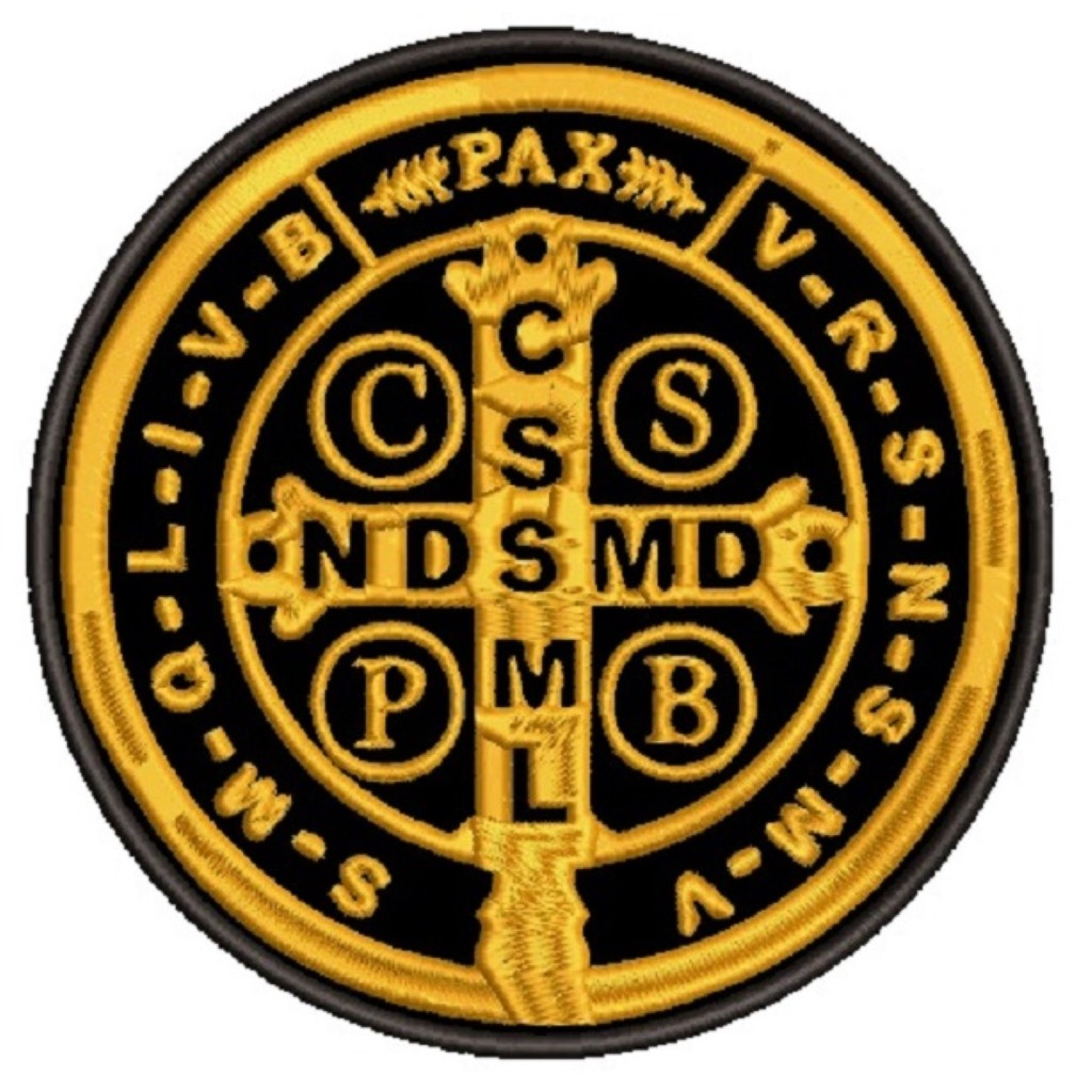 Aplique Bordado Medalhão São Bento - São Bento de Núrsia