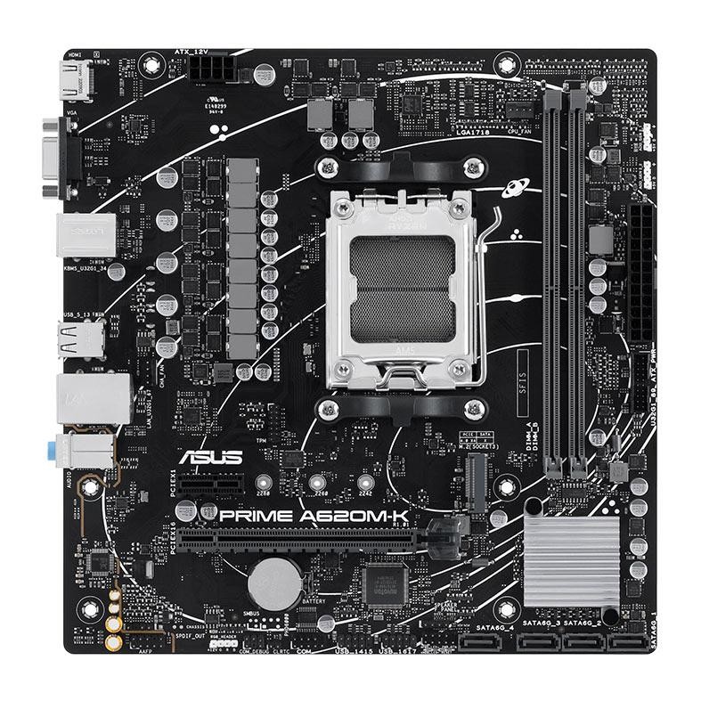 Placa Mae Asus PRIME A620M-K, DDR5, Socket AMD AM5, M-ATX, Chipset AMD A620, PRIME-A620M-K