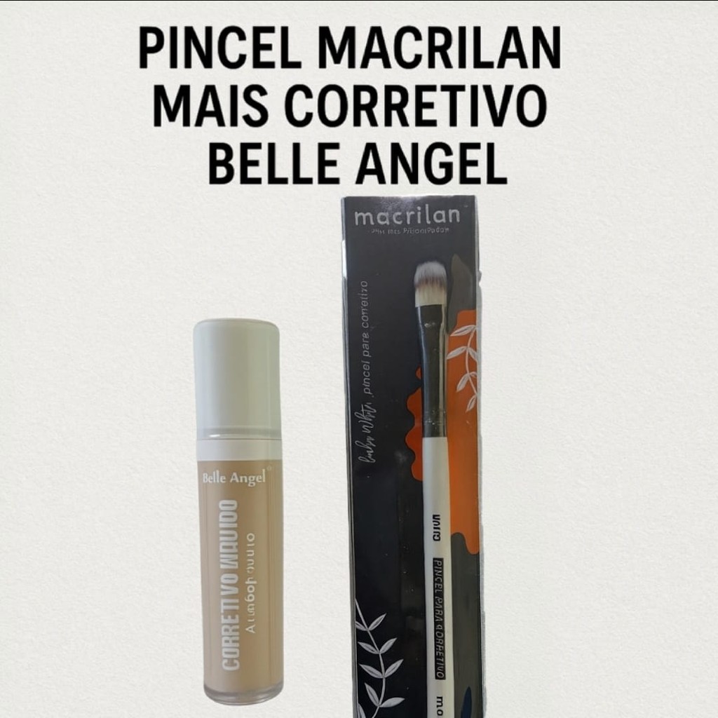 Kit Pincel para Corretivo Macrilan Mais Corretivo Alta Cobertura Belle Angel B100