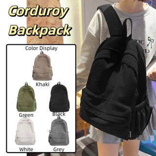 Mochila De Veludo HUIJIANG , Bolsa Escolar Leve De Cor Sólida De Grande Capacidade , Ajustável em Oferta na Shopee