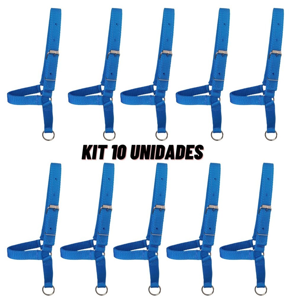 Kit 10 Cabresto De Bode Ovelha Ovinos Caprinos  C/ Regulagem em aço inox