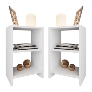 Kit 2 Mesas de Cabeceira Pequena e Elegante Estilo Minimalista Ibiza